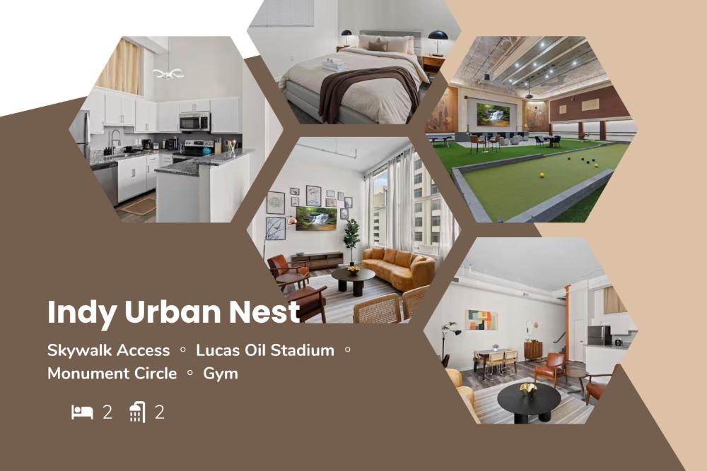 Indy Urban Nest - Sleeps 8 - Skywalk Access - Convention Center - Stadium